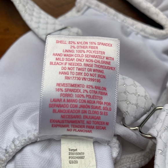 Target White Swimsuit Top- Worn Once - Picture 4 of 4